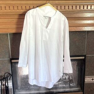 Tommy Hilfiger Long White Linen Shirt